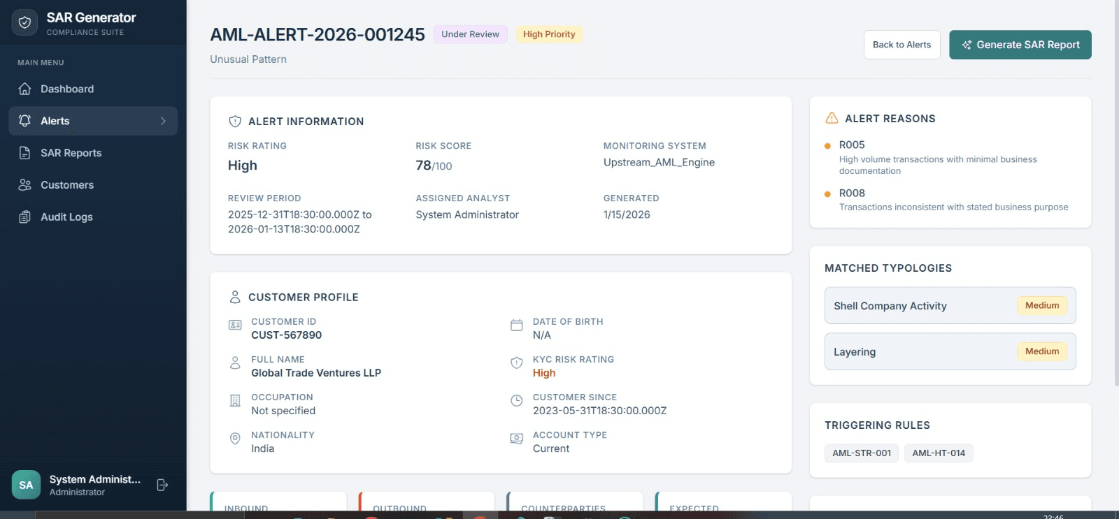 SAR Narrative Generator with Audit Trail preview 3